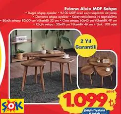 EVİANA ALVİN MDF SEHPA